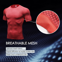 Szybkoschnący trening koszulka do biegania kompresja topy Fitness oddychająca koszulka siłownia koszulki odzież Rashguard męskie koszulki sportowe męskie 3